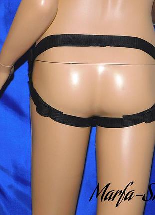 Страпон, пояс для фаллоимитатора, пояс для дилдо черный, страпон-пояс с двумя кольцами-держателями, ms12