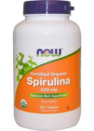 Спіруліна now foods spirulina 500 mg 500 tabs