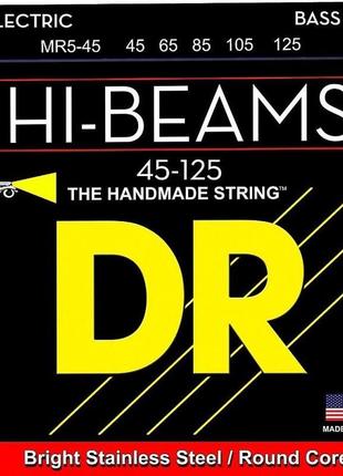 Струни для бас-гітари dr mr5-45 hi-beam stainless steel 5 stri...