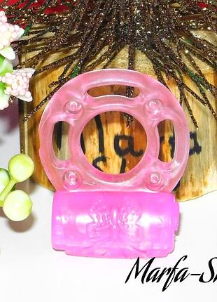 Силиконовое кольцо на пенис с вибро-моторчиком! насадка на пенис с вибратором, розовая