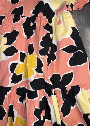 Стильное хлопковое трендовое платье с ярким принтом для девочки 8/9р f&amp;f4 фото