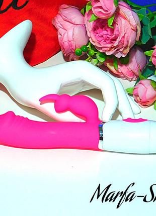 Силиконовый вибратор секс-кролик, розовый фаллоимитатор, комбинированный вибратор 30 режимов секс кролик