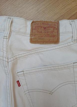 Джинсы белые levi's 501
size w 31 l 34
 made in u.s.a 
состояние идеальное,8 фото