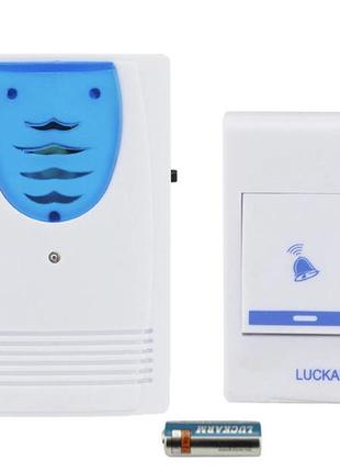 Дверний дзвінок бездротовий на батарейках luckarm (blue)