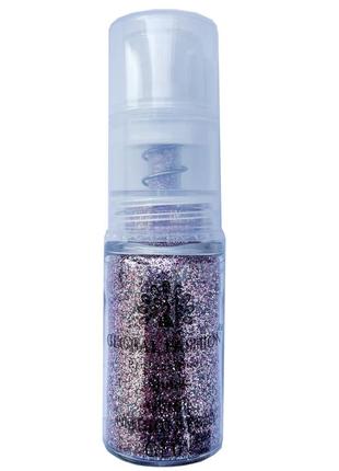 Сухий спрей для градієнта нігтів global fashion glitter ombre spray, 7.5 г, gl04