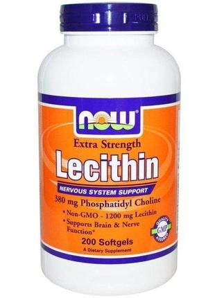 Лецитин now foods lecithin 1200 mg 200 softgels