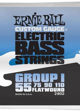 Струни для бас-гітари ernie ball 2802 flatwound bass group i 5...