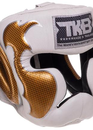 Шолом боксерський top king empower tkhgem-01 l білий-золотий