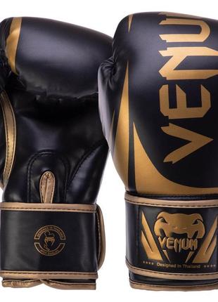 Рукавиці боксерські venum challenger vn0661 10 чорний-золотий