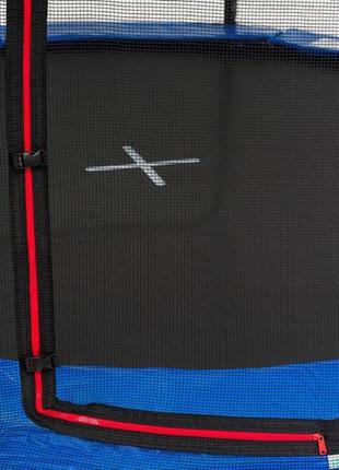 Батут hop-sport 14ft 427cm із зовнішньою сіткою xерно-синій10 фото