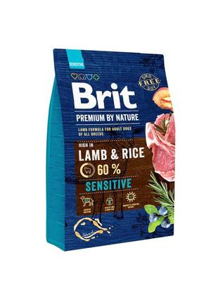 Сухий корм для собак brit premium sensitive lamb з чутливим тр...