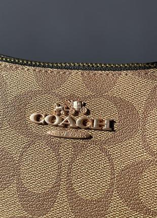 Комфортна легка сумка для дівчат брендована coach світла моко, шкіряна преміальна5 фото