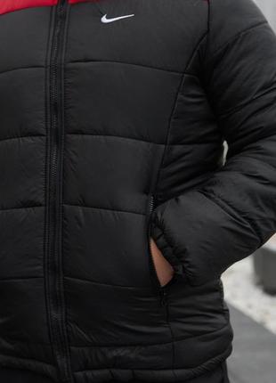 Зимова куртка "європейка" червоно-чорна8 фото