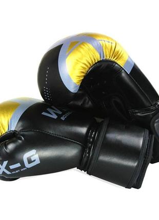 Перчатки боксерские размер 10oz, запястье ширина 8.5 длина 20см, черно-золотые