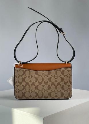 Женская сумка coach натуральная кожа + текстиль, стильная модель держит форму тренд3 фото