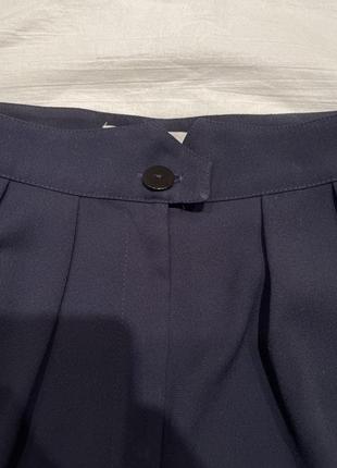 Винтажные классические синие брюки свободного кроя6 фото