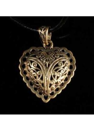 Кулон бронзовий у формі серця