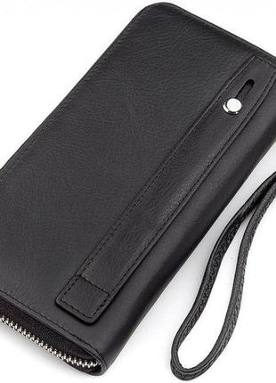 Чоловіча шкіряна клач гаманець портмоне на блискавки st2 фото