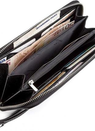 Чоловіча шкіряна клач гаманець портмоне на блискавки st4 фото