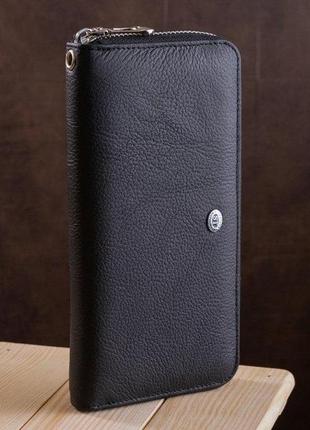 Чоловіча шкіряна клач гаманець портмоне на блискавки st5 фото