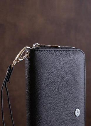 Чоловіча шкіряна клач гаманець портмоне на блискавки st6 фото
