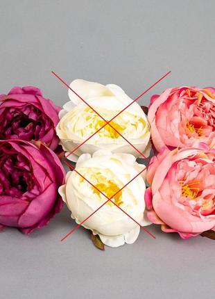 Головка пионовидной розы 7 см. *рандомный выбор цвета5 фото