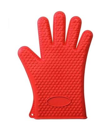 Термостійкі рукавиці силіконові для кухні нot hands червоні жа...2 фото