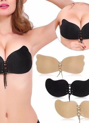 Fly bra (un bra) силіконовий невидимий бюстгальтер чорний розм...2 фото