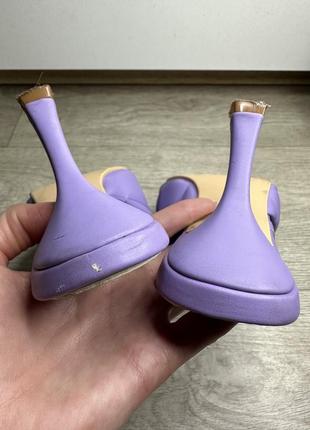 Очень красивые фиолетовые шлепанцы 38, стеганные2 фото