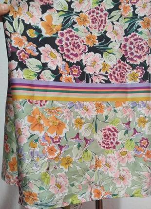 Фирменные шелковые  брюки палаццо кюлоты в цветочный принт супер качество!!!7 фото