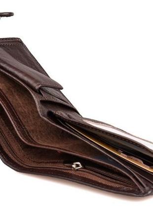 Чоловічий шкіряний гаманець boston коричневий4 фото