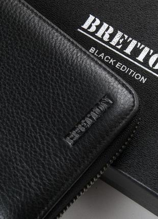 Чоловічий шкіряний гаманець bretton на блискавки3 фото