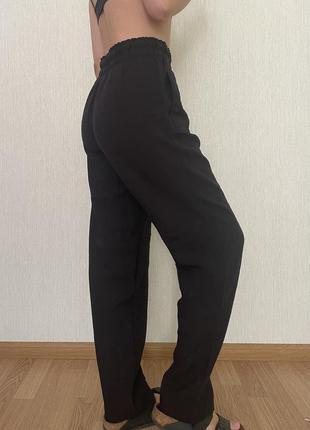 H&m брюки віскоза штани літні легкі вільного кроя прямі на резинці4 фото