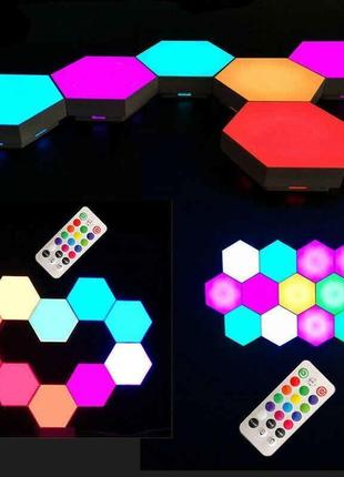 Модульний led rgb світильник сенсорний настінний з пультом лам...