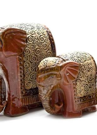 Статуетка слони керамічні коричневі набори