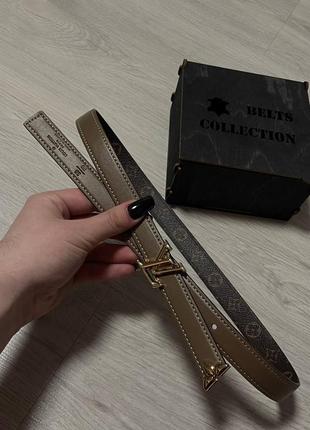 Ремень прошит 3см двухсторонний китай кожа, кожаный ремень таупе женский кожа темный беж в стиле louis vuitton луи виттон луи виттон