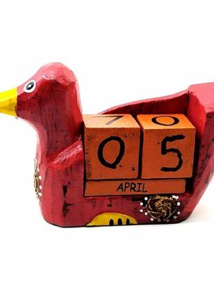Календар дерев'яний із кубиками качка
