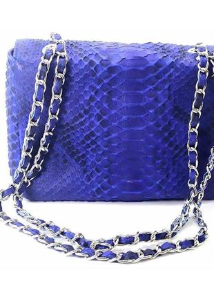 Жіноча сумка шкіряна синя3 фото