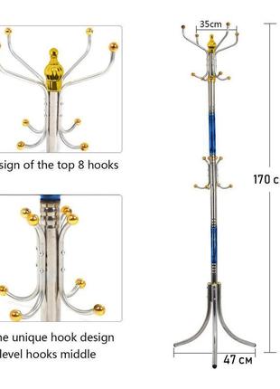 Підлогова вішалка-стійка для верхнього одягу "coat rack" синя,...2 фото