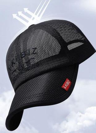 Кепка дышащая универсальная темно синяя шляпа с козырьком