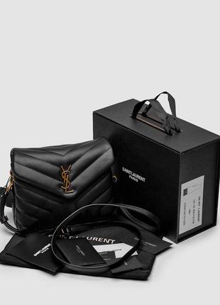 Saint laurent toy loulou in quilted leather black/gold