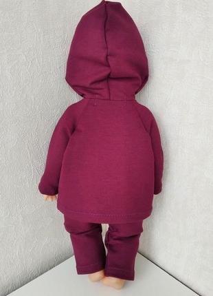 Одяг на ляльку пупса бебі бон кофта з капюшоном та штани комплект2 фото