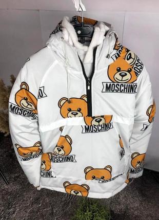 Утепленный анорак белый moschino 48-43.7/4411 фото