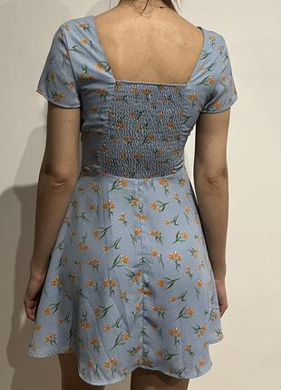 Голуба сукня в квіточку zara2 фото