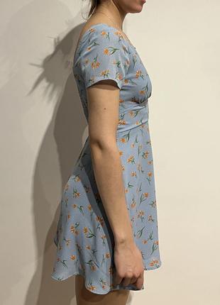 Голуба сукня в квіточку zara4 фото