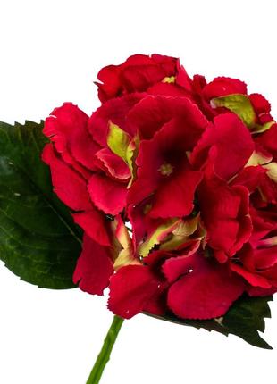 Квітка штучна "гортензія", червона, 36 см2 фото