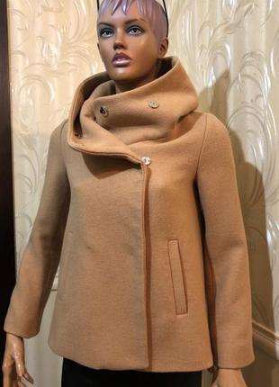 Укороченное пальто/куртка - смесовая шерсть, zara, размер s2 фото