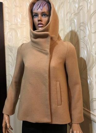 Укороченное пальто/куртка - смесовая шерсть, zara, размер s3 фото