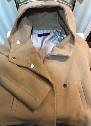 Укороченное пальто/куртка - смесовая шерсть, zara, размер s8 фото