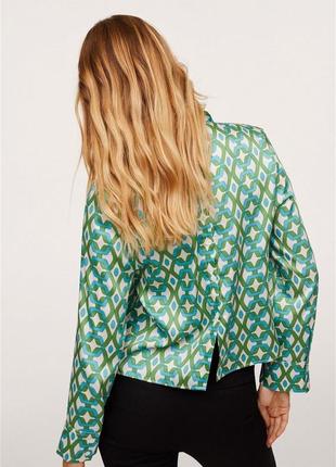 Блуза блузка сорочка манго mango s m в принт зелена4 фото